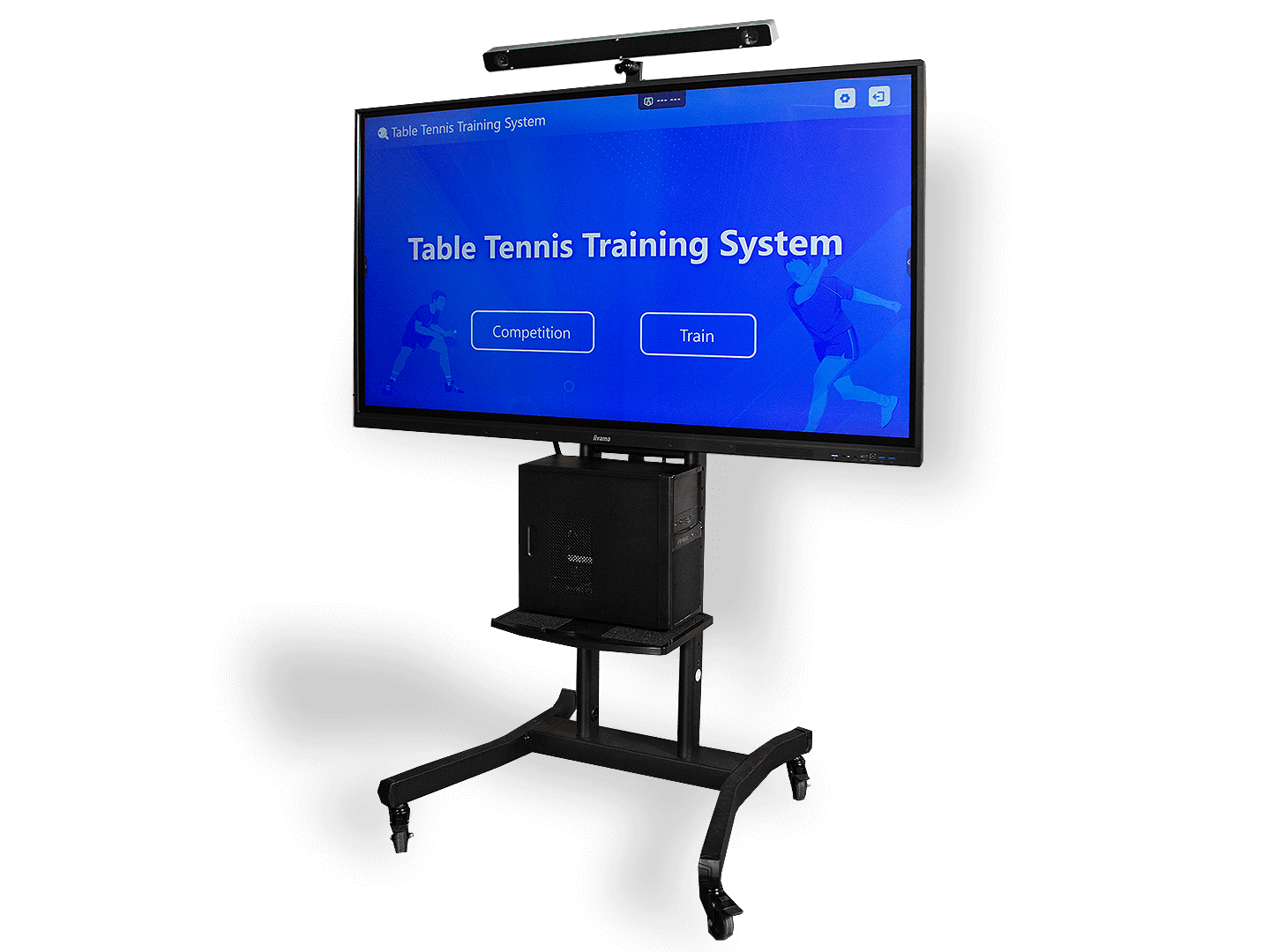 Yeren Smart Training System Pro als Komplettlösung bestehend aus 65“-Touch-Screen-Monitor, 2 Hochgeschwindigkeitskameras und 1 PC